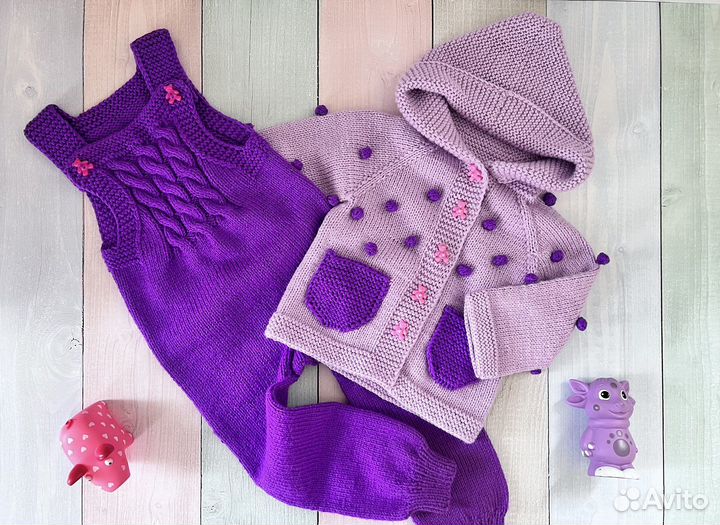 Вязаный Костюм детский 74 80 ручная работа