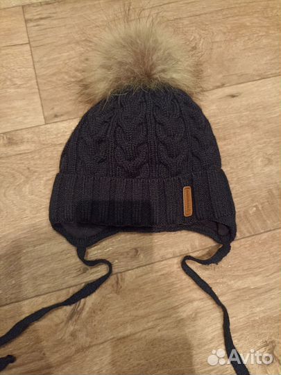 Зимняя шапка с помпоном для мальчика р. 48-50