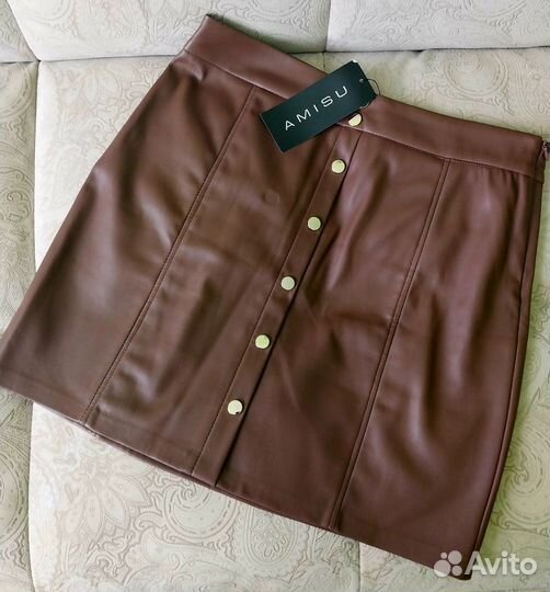 Кожаная юбка 48 50