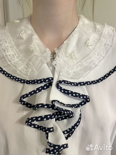 Блузка пьеро с воланами винтаж