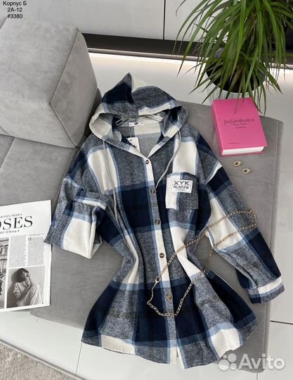 Рубашка в клетку женская