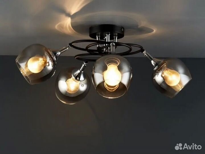 Люстра потолочная черная