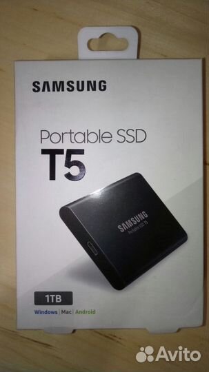 Коробка от samsung Portable SSD T5 на 1 тб
