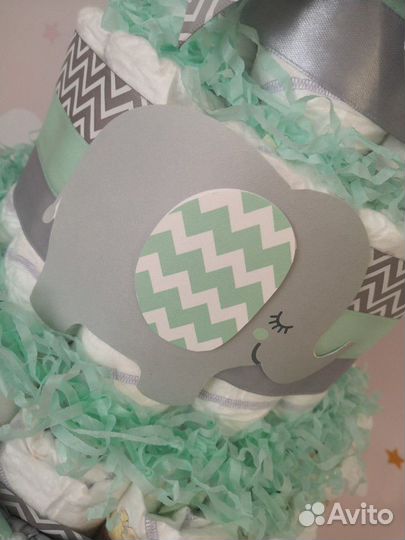 Торт из памперсов /подгузников на рождение ребенка