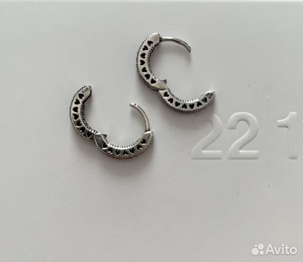 Коробка Серьги серебро pandora