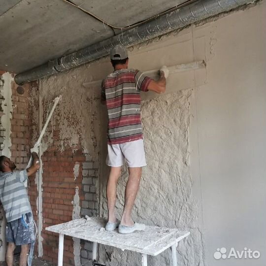 Механизированная штукатурка стен под покраску