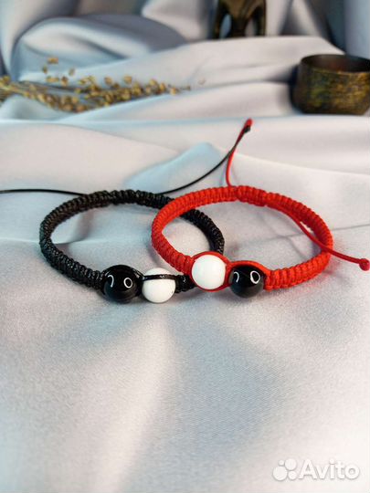 Парные браслеты Magic Node Инь-Ян с Агатом