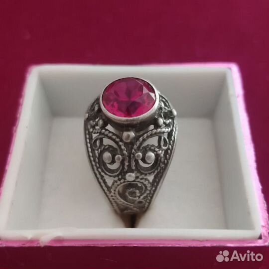 Серебряное кольцо женское 17.5 размер