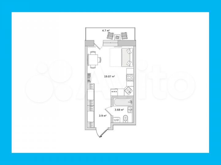 Квартира-студия, 26,7 м², 11/21 эт.