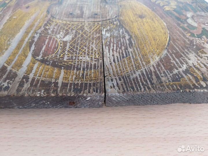 Большая старинная, икона Николая Чудотворца. 53*42