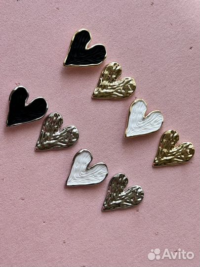 Серьги сердечки эстетика