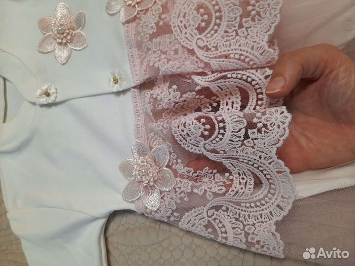 Новый комплект для девочки 68р., боди/шапка