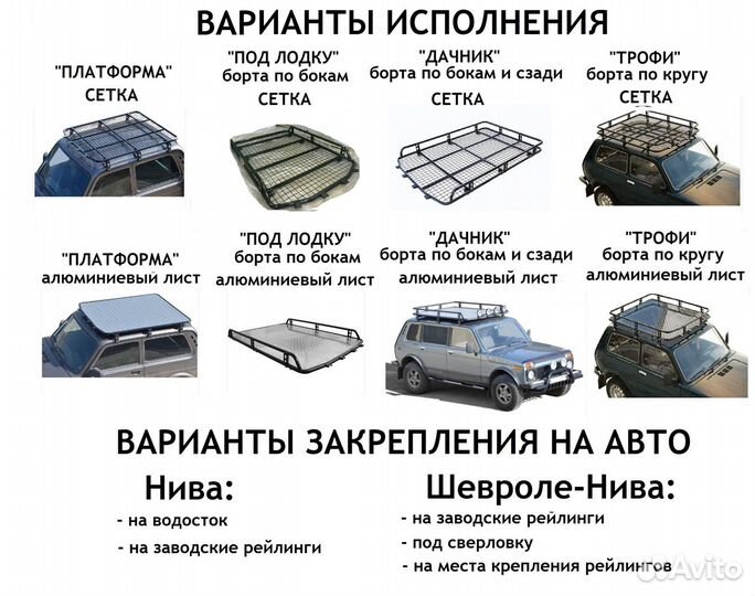 Экспедиционный багажник Нива 2121 (сетка), трофи