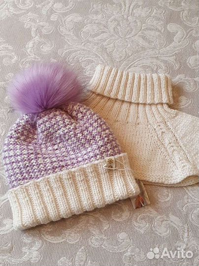 Шапка, манишка для девочки