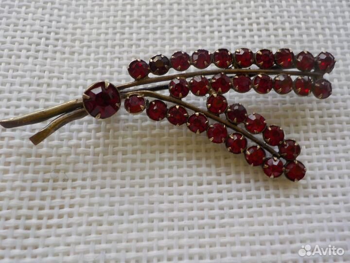 Броши старые серебро металл рубиновое стекло СССР