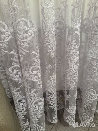 Тюль со шторной лентой