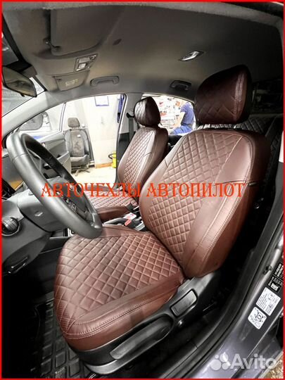 Чехлы Автопилот Hyundai Solaris 2 из экокожи Ромб