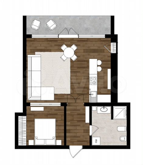 1-к. квартира, 80 м², 1/9 эт.