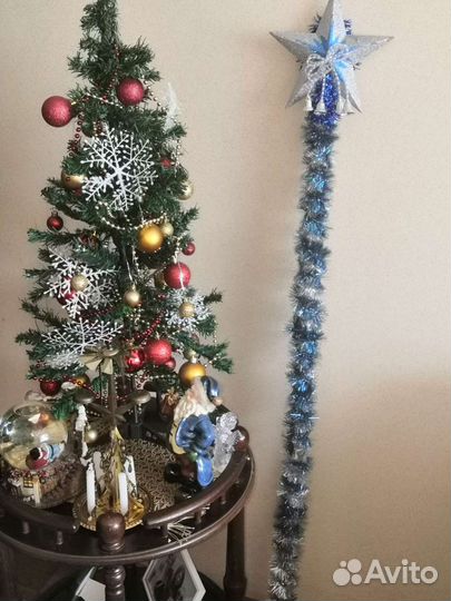 Костюм Деда Мороза, посох, парик, борода, рукавицы