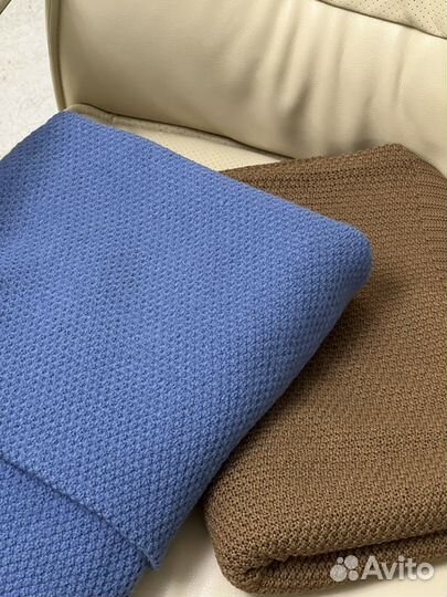 Голубой плед цвета джинс, детский плед, шерсть