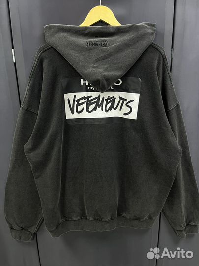 Худи vetements hello my name is (коллекция 2024)