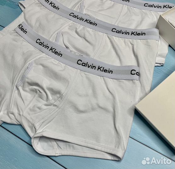 Трусы мужские белые calvin klein