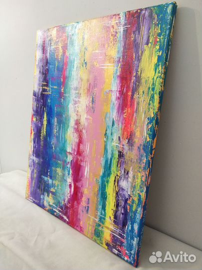 Картина абстракция акрилом на холсте, 40 на 50 см