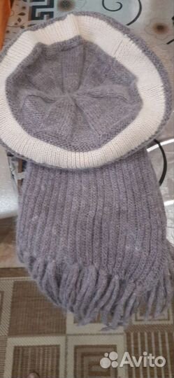 Шапка - берет с шарфом