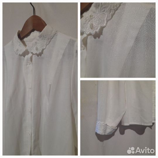 Хлопковые блузки с кружевом винтаж СССР