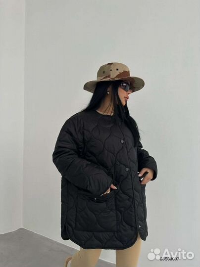 Стеганая куртка оверсайз