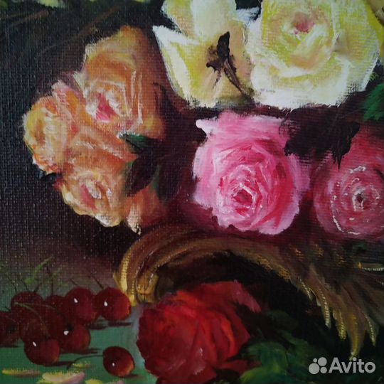 Картина маслом на холсте натюрморт 900х700мм