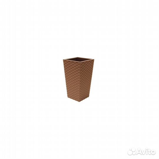Кашпо Ротанг 198*198*360 мм, вставка 4,9 л, коричн