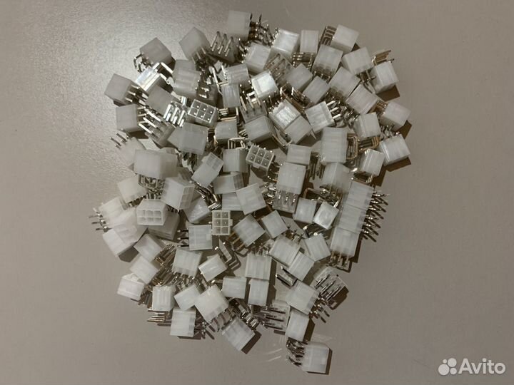 Разъем питания 6 pin (пин) угловой на хеш плату