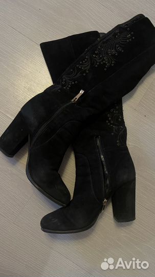 Сапоги женские зимние замшевые 37