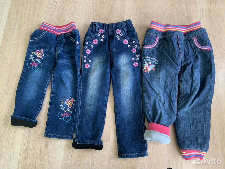 Утепленные штаны (джинсы) для девочки