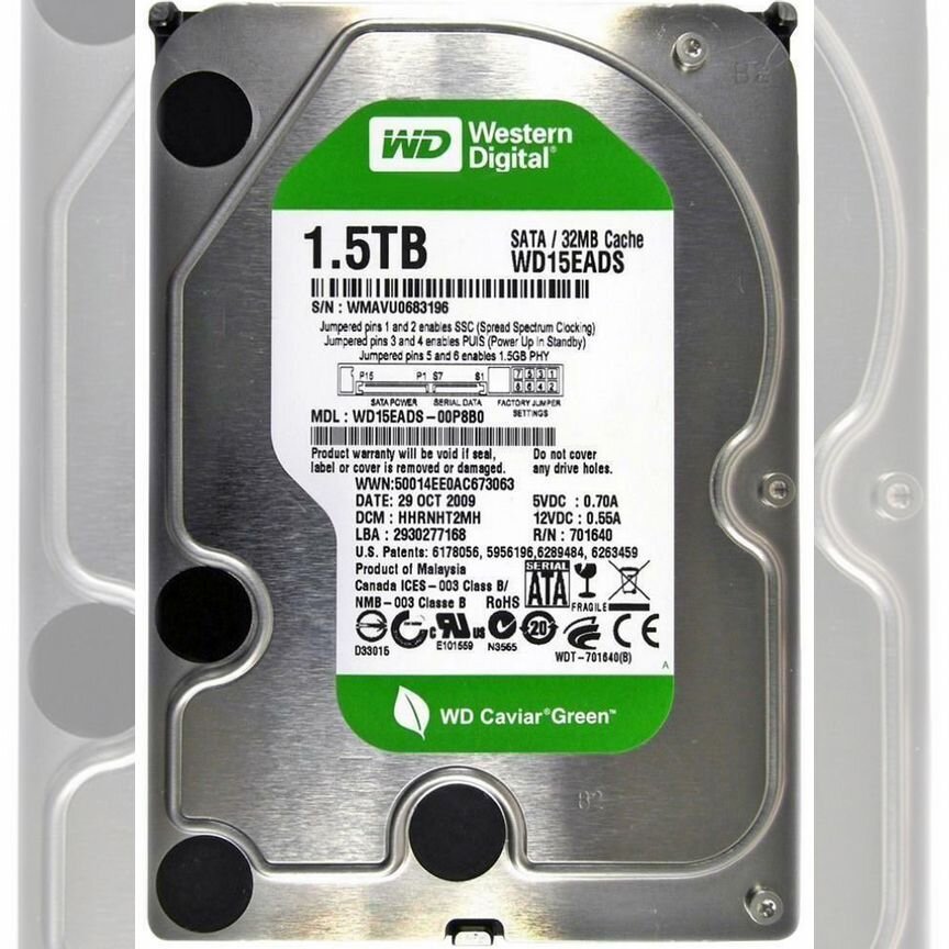 [WD15EADS] Жесткий Диск Western Digital 1,5tb Sata2 Wd15eads