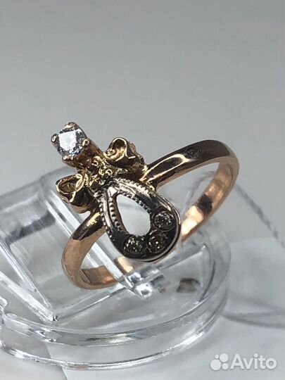 Кольцо СССР с бриллиантами золото 583/16,5р/2,57 г