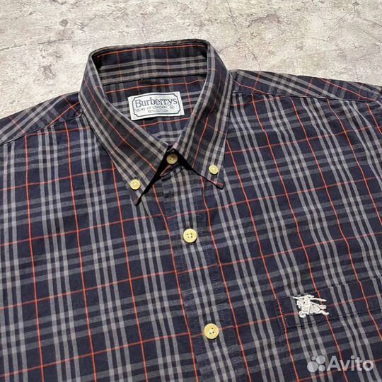 Burberrys Nova Check Shirt Navy Blue