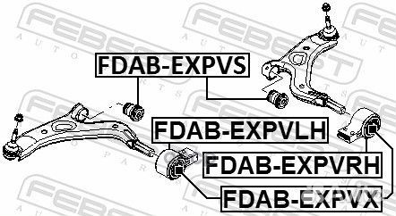 Сайлентблок передний переднего рычага fdab-expvs