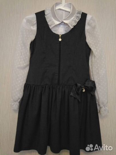 Сарафан школьный 140-146см + блузка