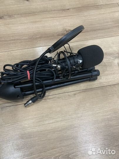 Студийный микрофон и стойка