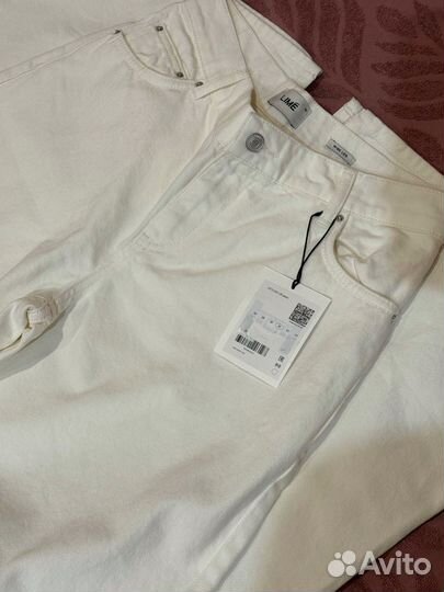 Джинсы wide leg с разрезами lime