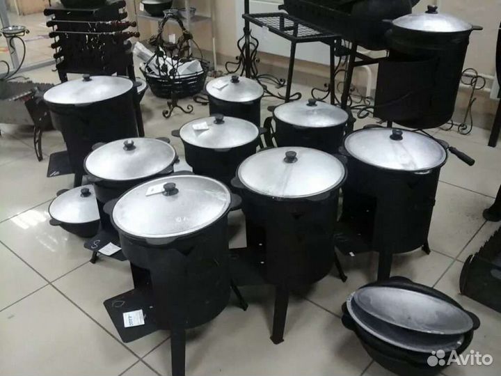 Казан 22л чугунный + учаг(печь) комплект