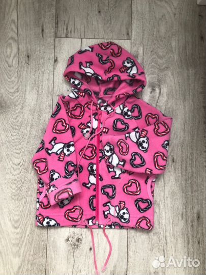 Флисовая кофта для девочки 74 86 92