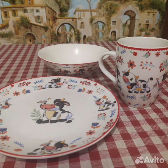 Детский сервиз тарелки чашка