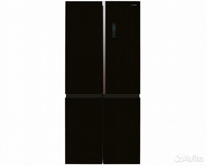 Холодильник Hyundai CM5084fgbk чёрное стекло