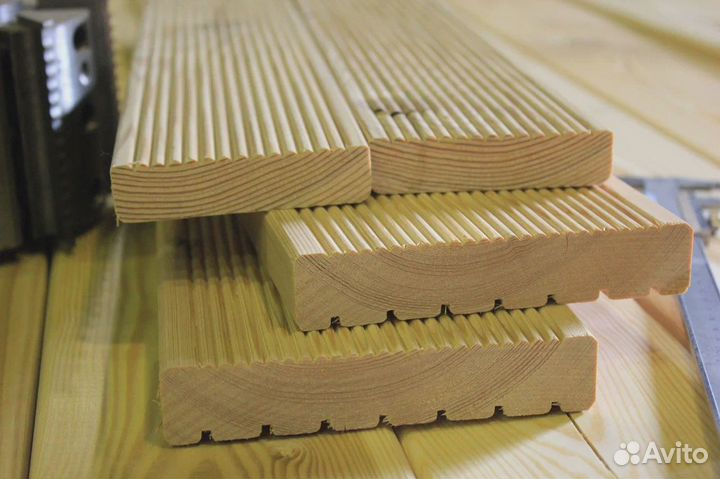 Террасная доска из лиственницы гладкая и вельвет