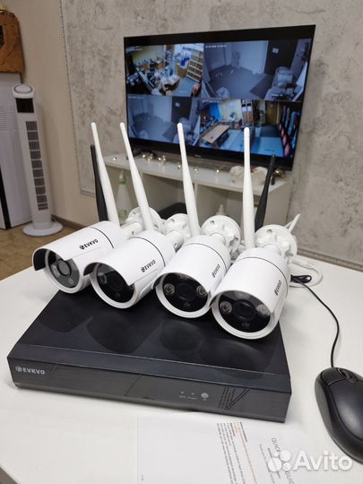 Комплект видеонаблюдения wifi 4 камеры