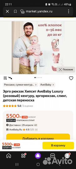 Эргорюкзак хипсит