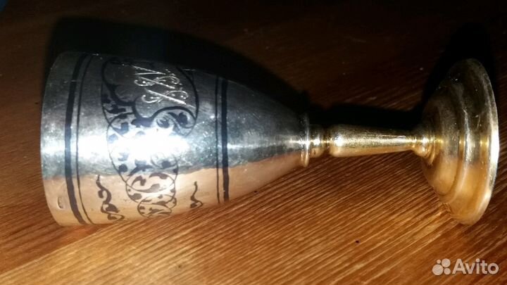 Серебряная рюмка (проба СССР) позолота/чернь